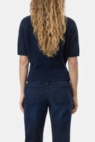 Closed Short Sleeve Crewneck Sweater - Dark Night Women's Tops - Sloane Boutique