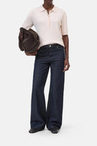 Closed Short Sleeve Polo - Blush Pink Women's Tops - Sloane Boutique