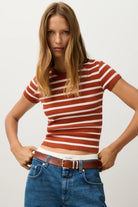 CLOSED Slim T-Shirt - Brick Red Women's Tops - Sloane Boutique