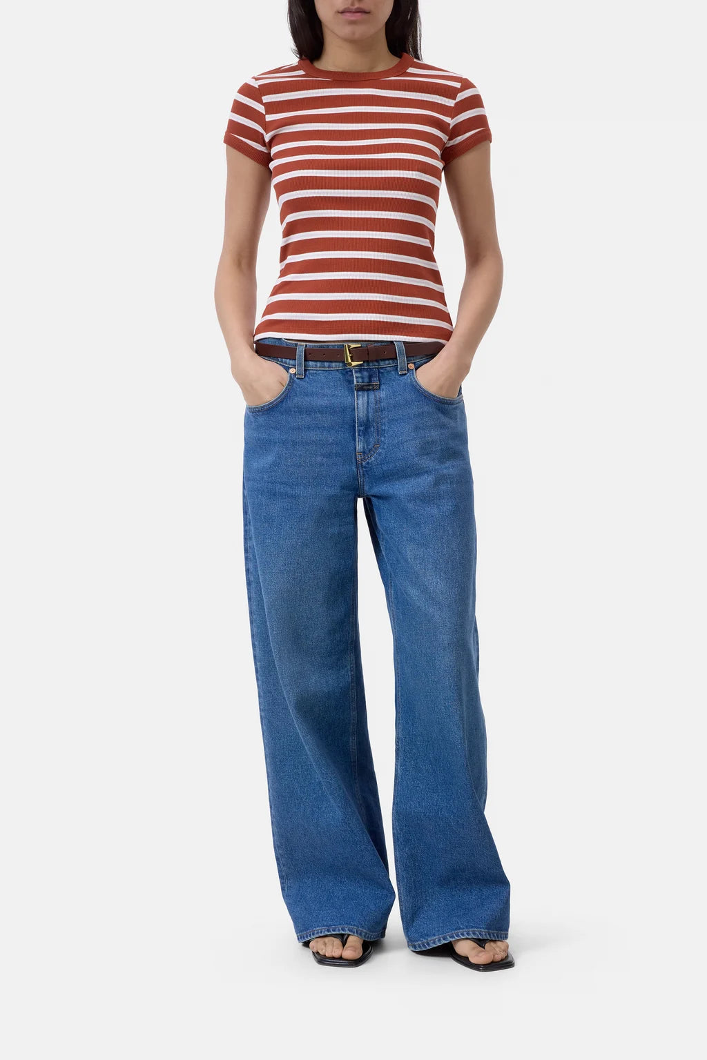 CLOSED Slim T-Shirt - Brick Red Women's Tops - Sloane Boutique