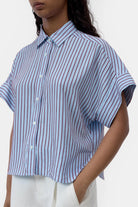 CLOSED Turn-Up Shirt - Dove Blue Women's Tops - Sloane Boutique