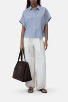 CLOSED Turn-Up Shirt - Dove Blue Women's Tops - Sloane Boutique