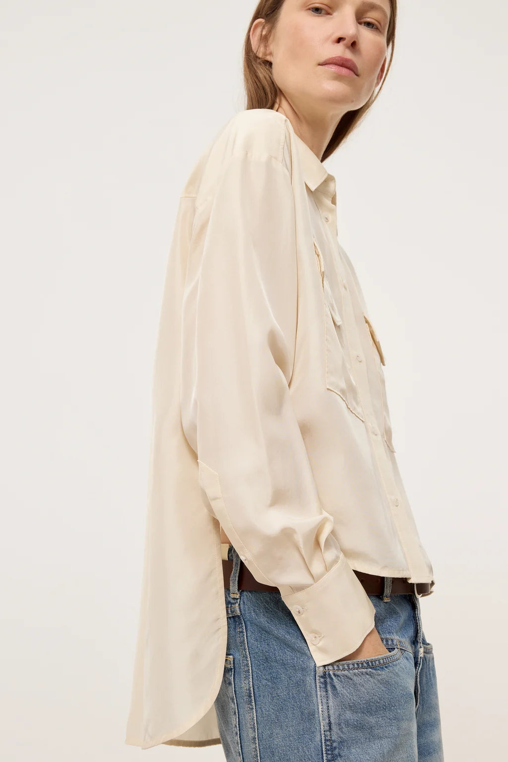 Closed Utility Shirt - Ecru Women's Tops - Sloane Boutique