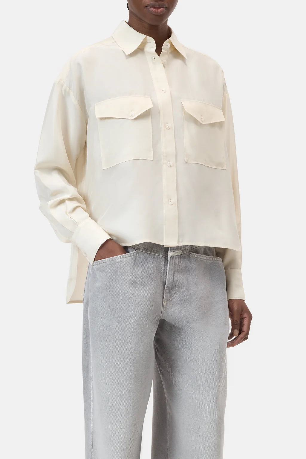 Closed Utility Shirt - Ecru Women's Tops - Sloane Boutique