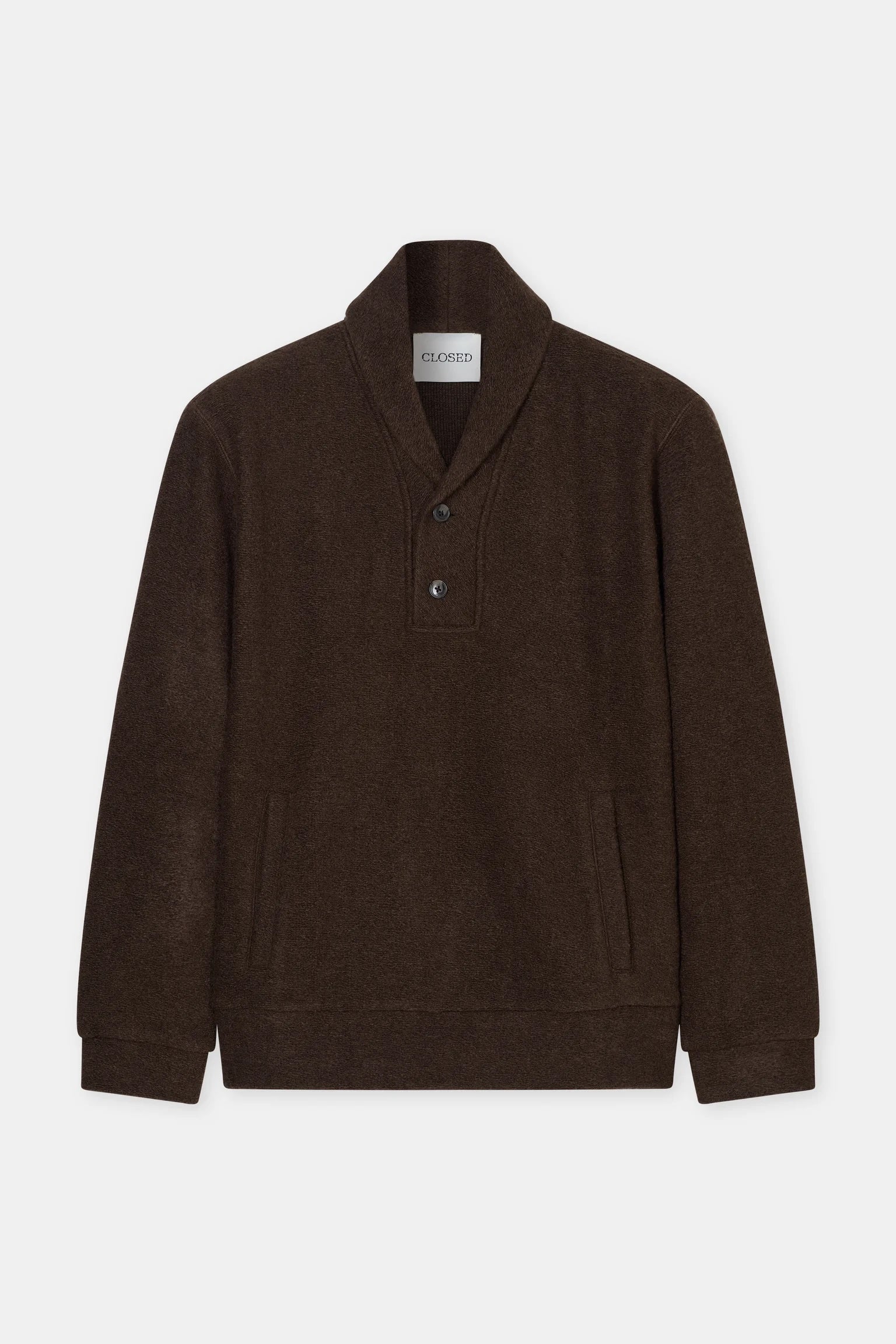 Closed Wool Fleece Sweatshirt - Espresso Brown Men's Tops - Sloane Boutique