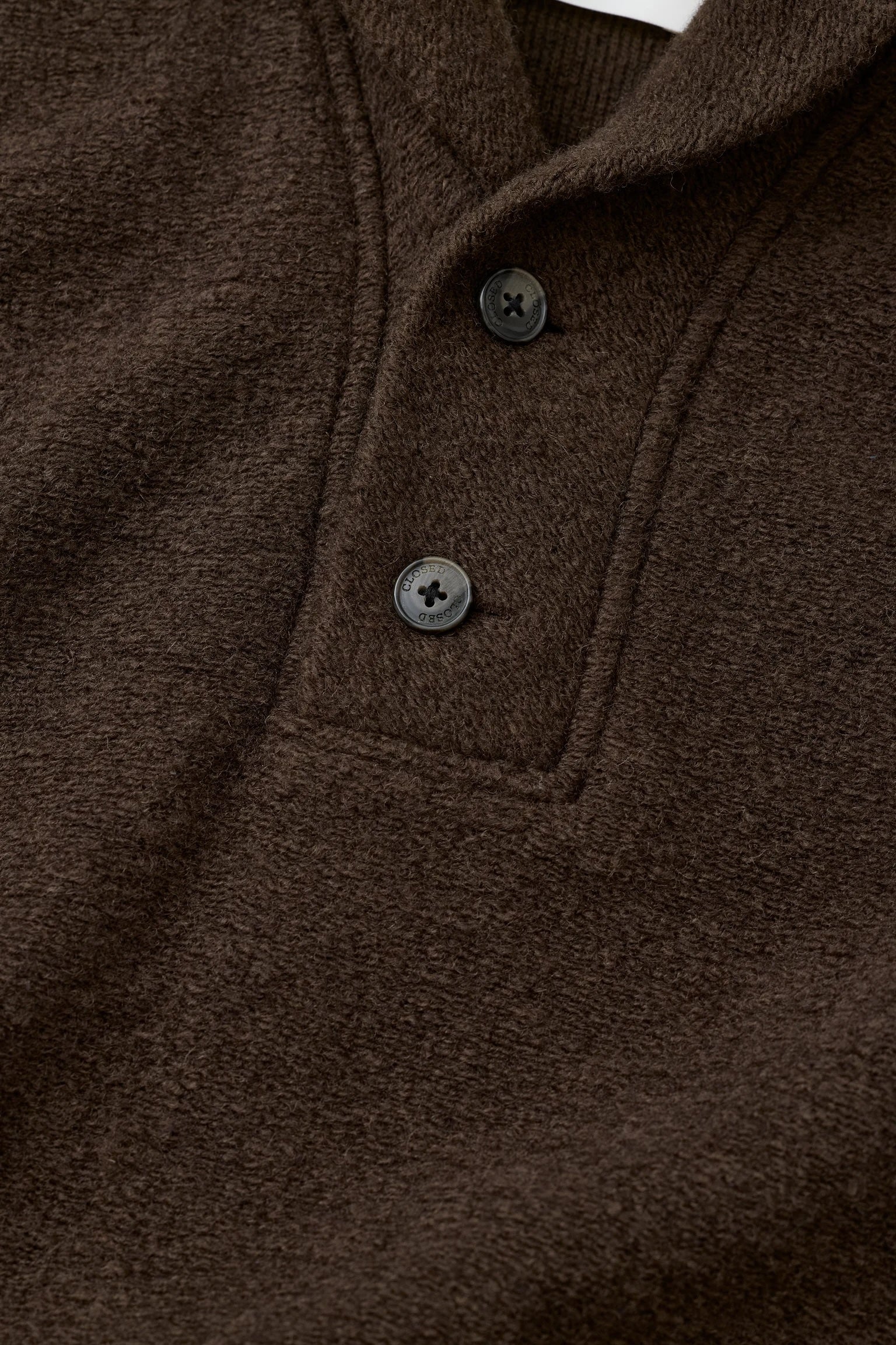 Closed Wool Fleece Sweatshirt - Espresso Brown Men's Tops - Sloane Boutique