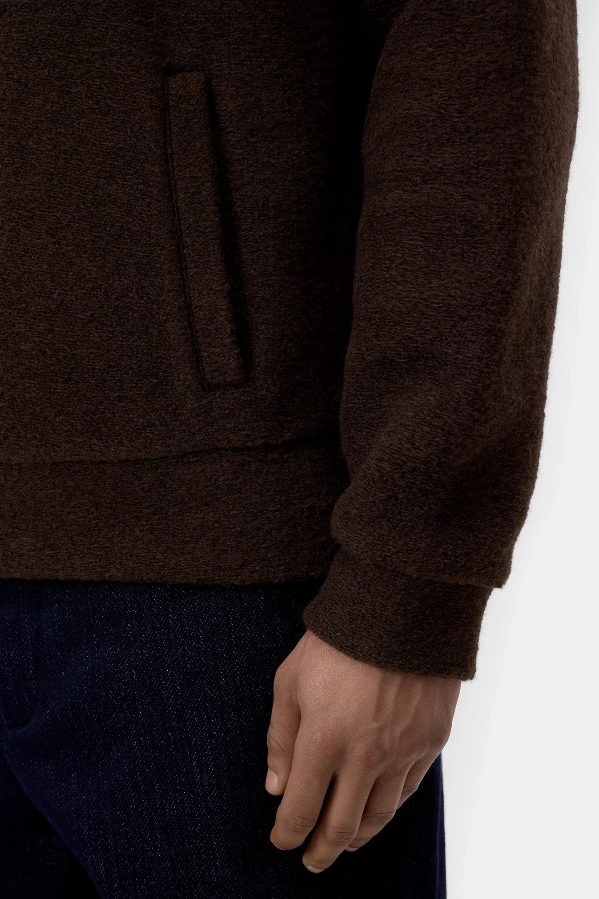 Closed Wool Fleece Sweatshirt - Espresso Brown Men's Tops - Sloane Boutique