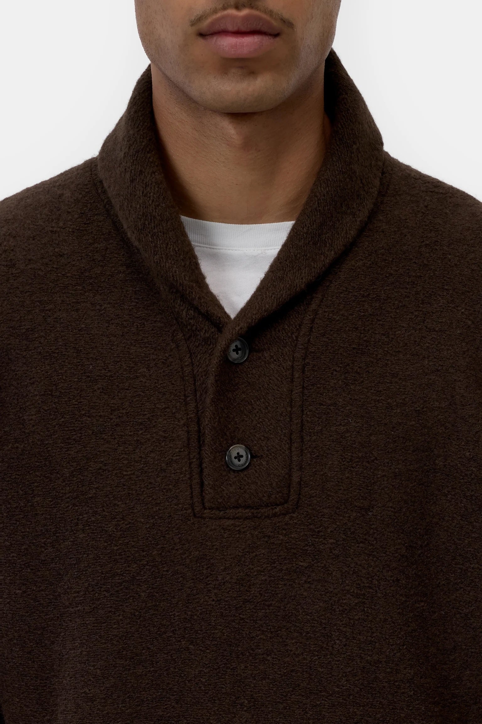Closed Wool Fleece Sweatshirt - Espresso Brown Men's Tops - Sloane Boutique
