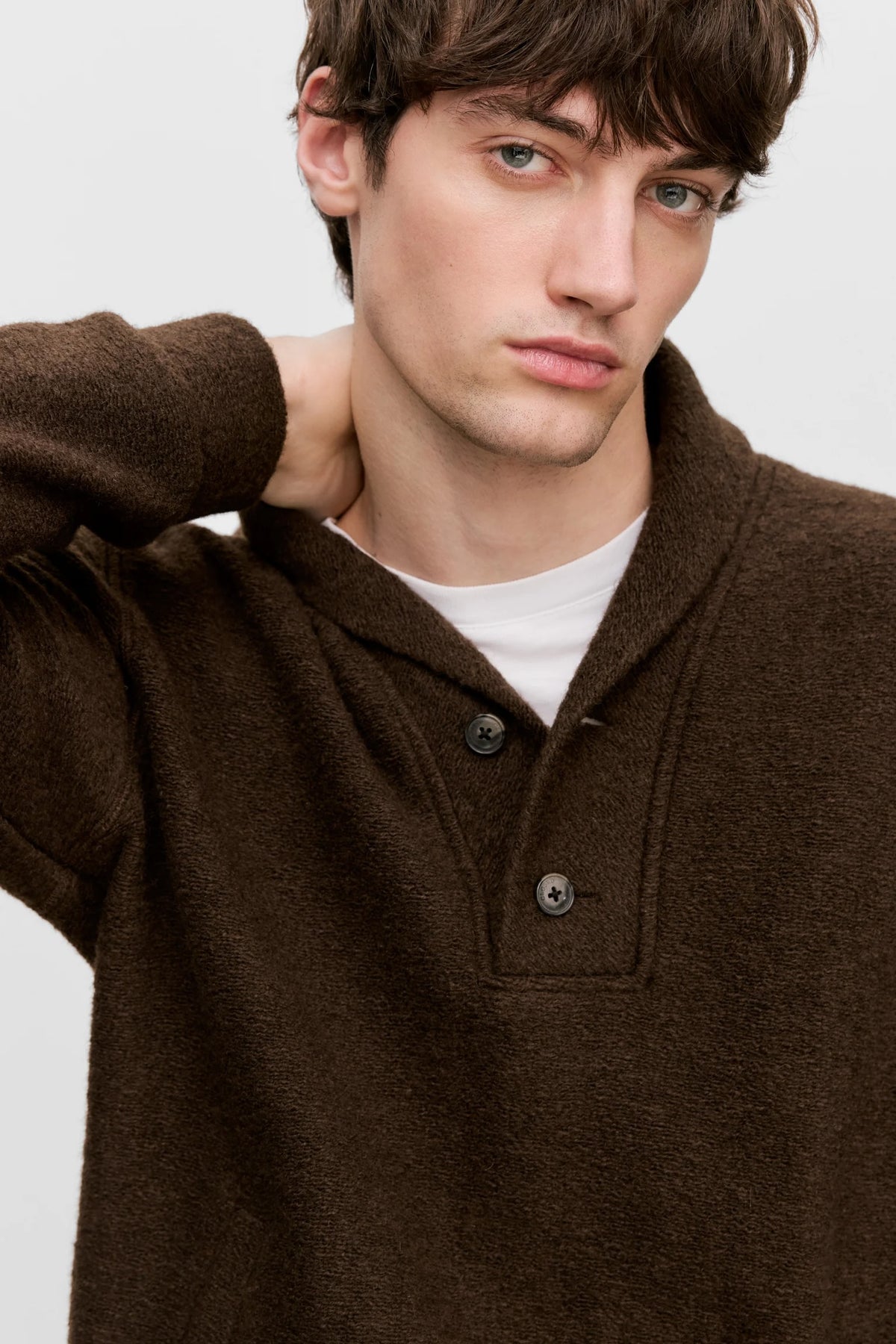 Closed Wool Fleece Sweatshirt - Espresso Brown Men's Tops - Sloane Boutique