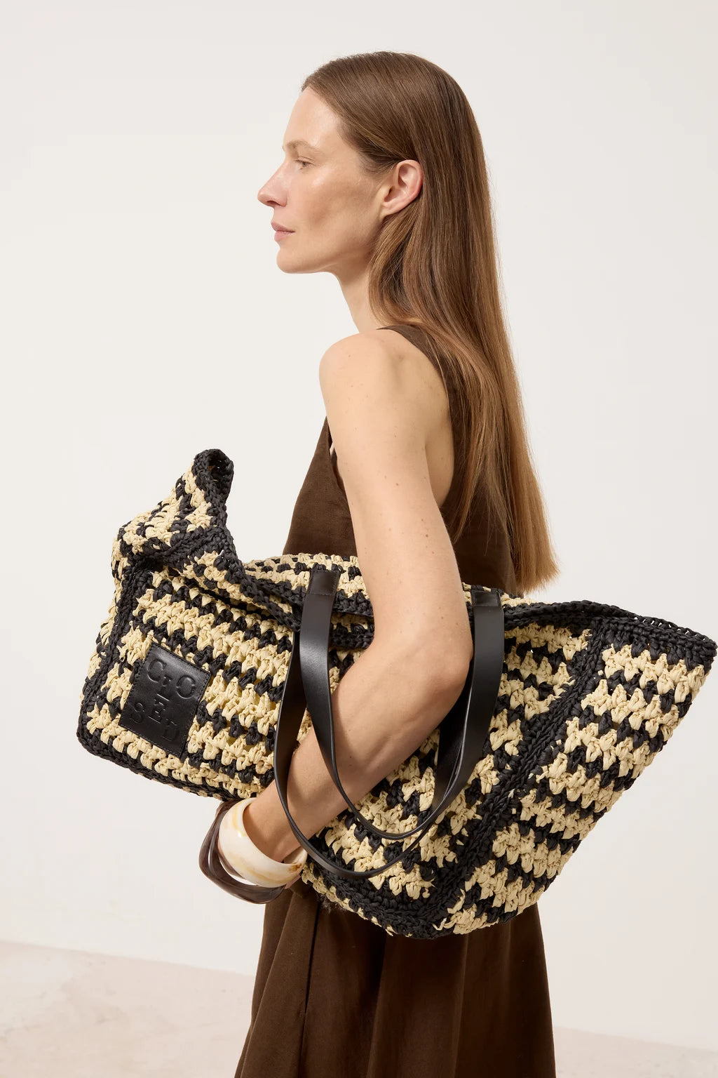 CLOSED Woven Bag - Black Handbags - Sloane Boutique