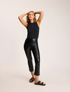 Commando Faux Leather Crop Flare - Black Sale Bottoms - Sloane Boutique