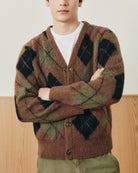 Corridor Argyle Cardigan - Brown Men's Tops - Sloane Boutique
