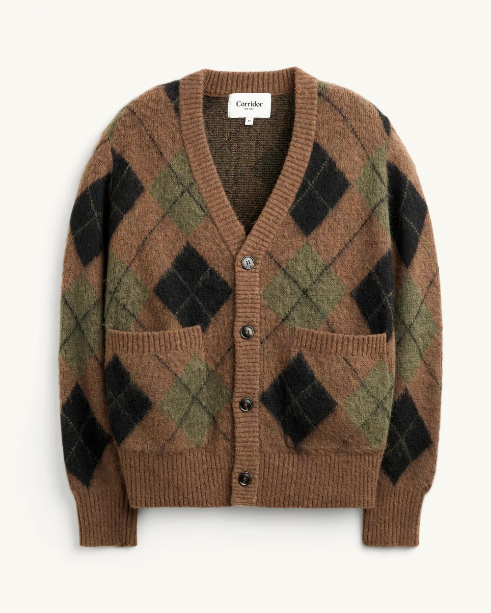 Corridor Argyle Cardigan - Brown Men's Tops - Sloane Boutique