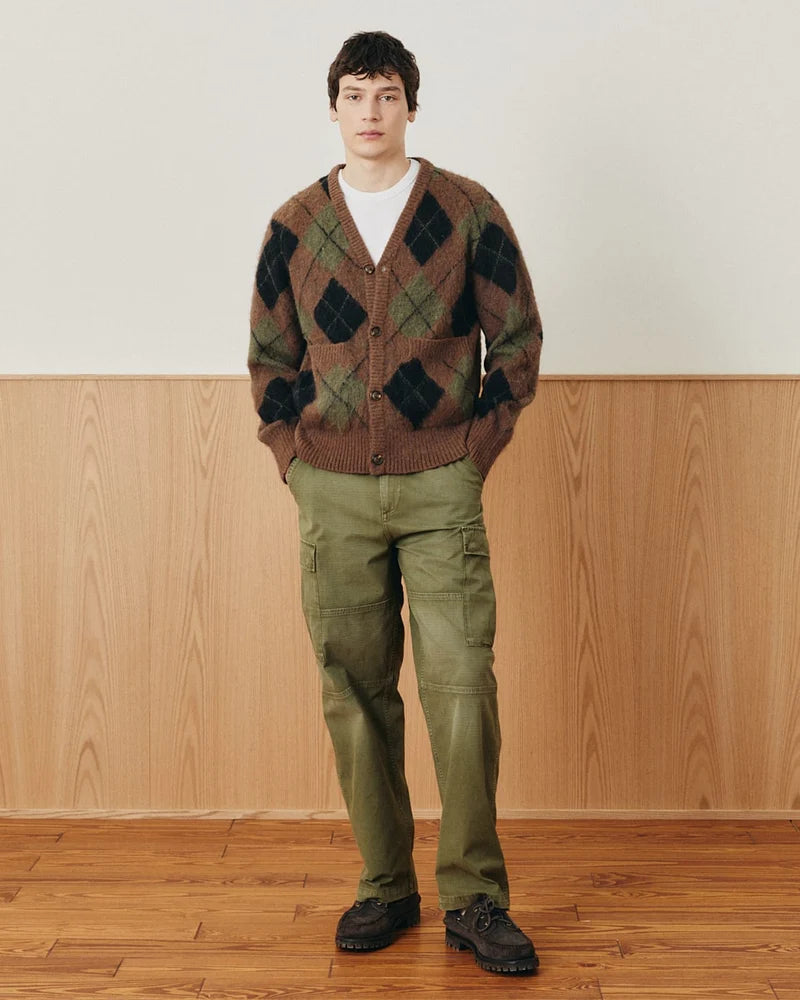 Corridor Argyle Cardigan - Brown Men's Tops - Sloane Boutique