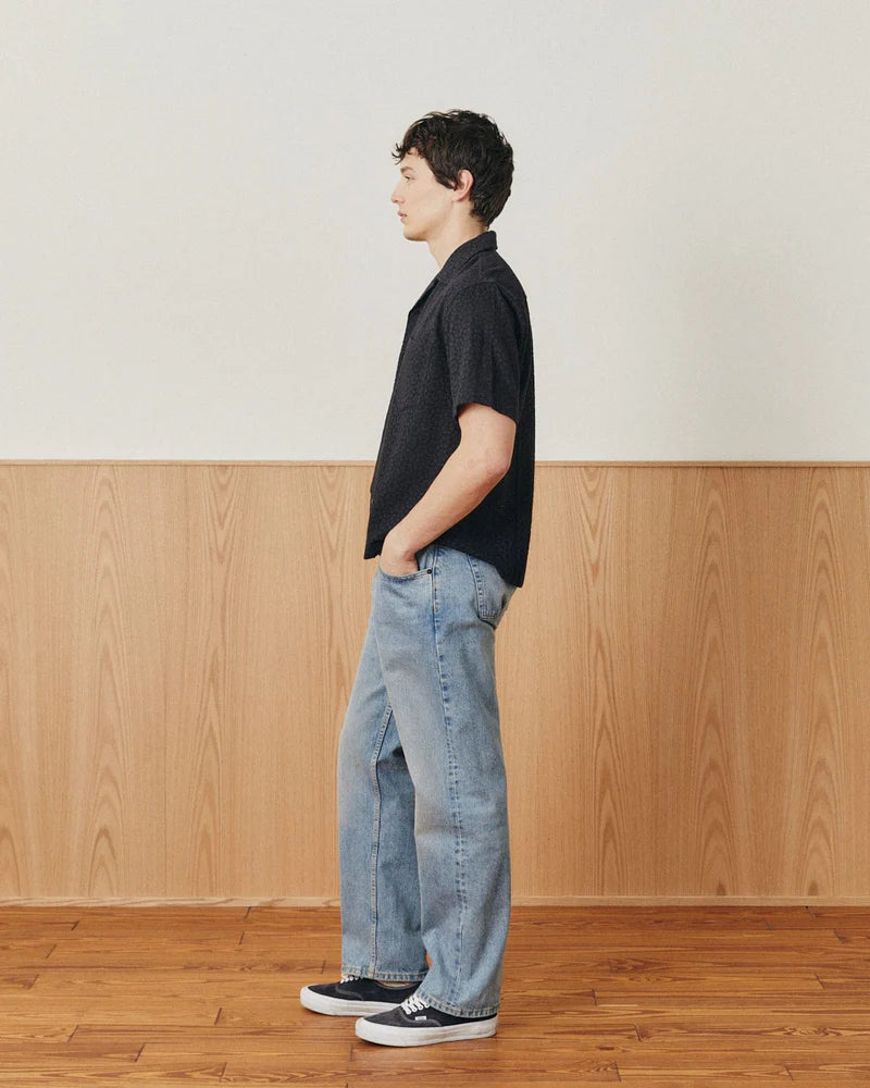 Corridor Floral Eyelet Short Sleeve - Black Men's Tops - Sloane Boutique