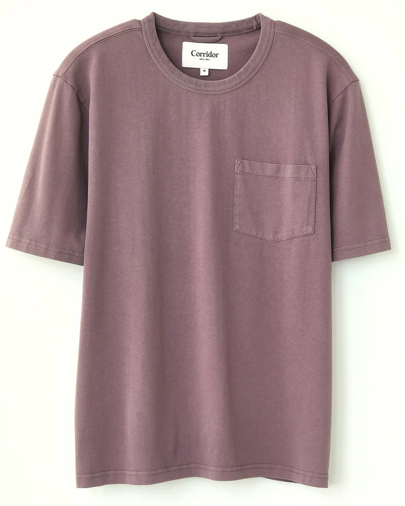 Corridor Garment Dye Tee - Violet Men's Tops - Sloane Boutique