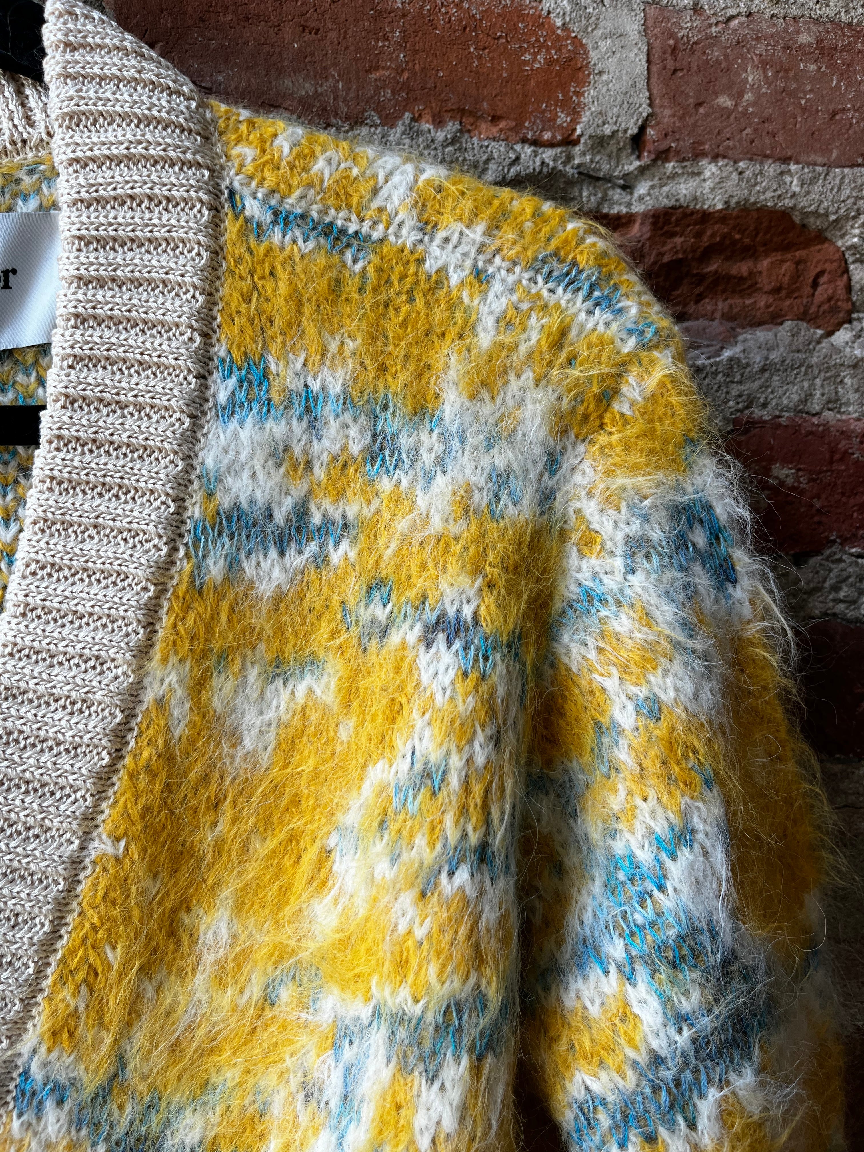 Corridor Mohair Camo Cardigan - Yellow Men's Tops - Sloane Boutique