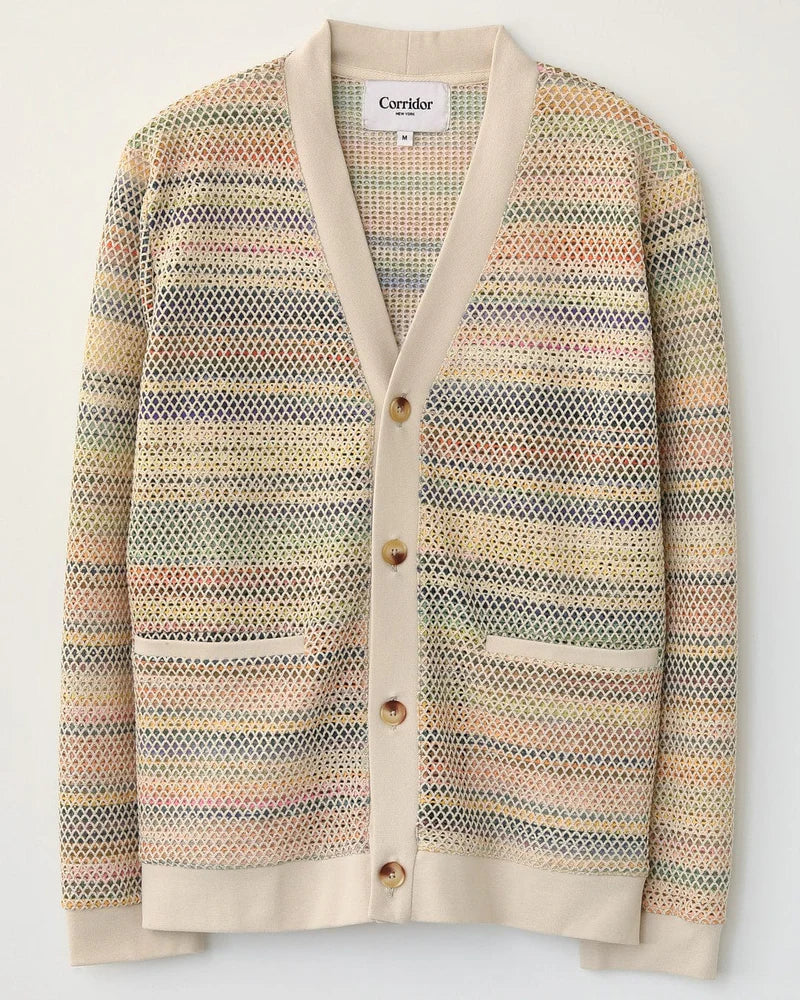 Corridor Rainbow Mesh Cardigan - Multicolor Men's Tops - Sloane Boutique