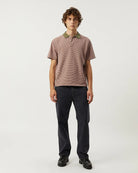 Corridor Stripe Pique Polo - Pink Men's Tops - Sloane Boutique