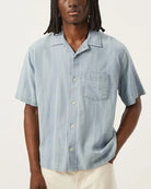 Corridor Striped Seersucker SS - Indigo Men's Tops - Sloane Boutique