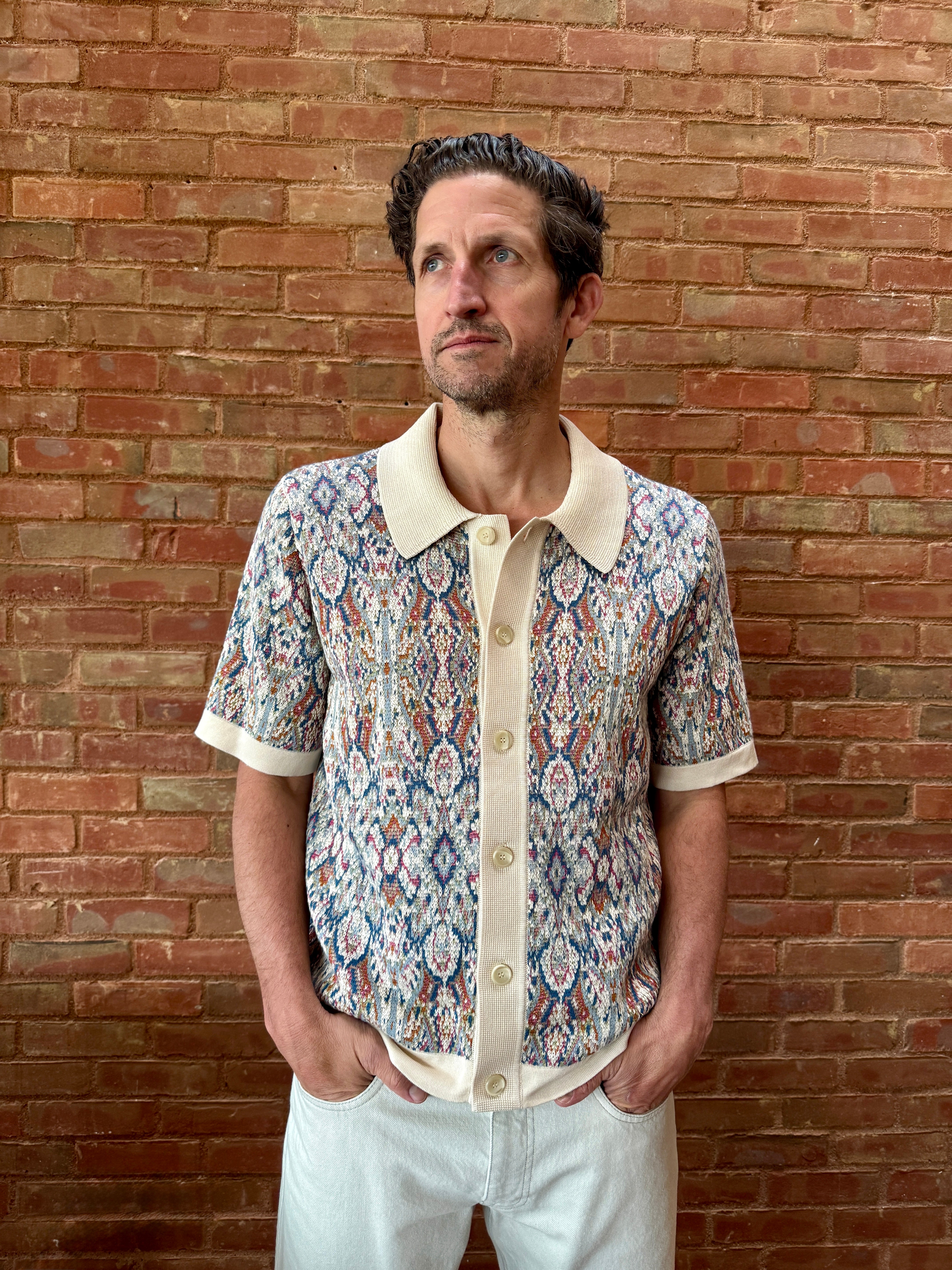 Corridor Trance Knit Shirt - Natural Men's Tops - Sloane Boutique