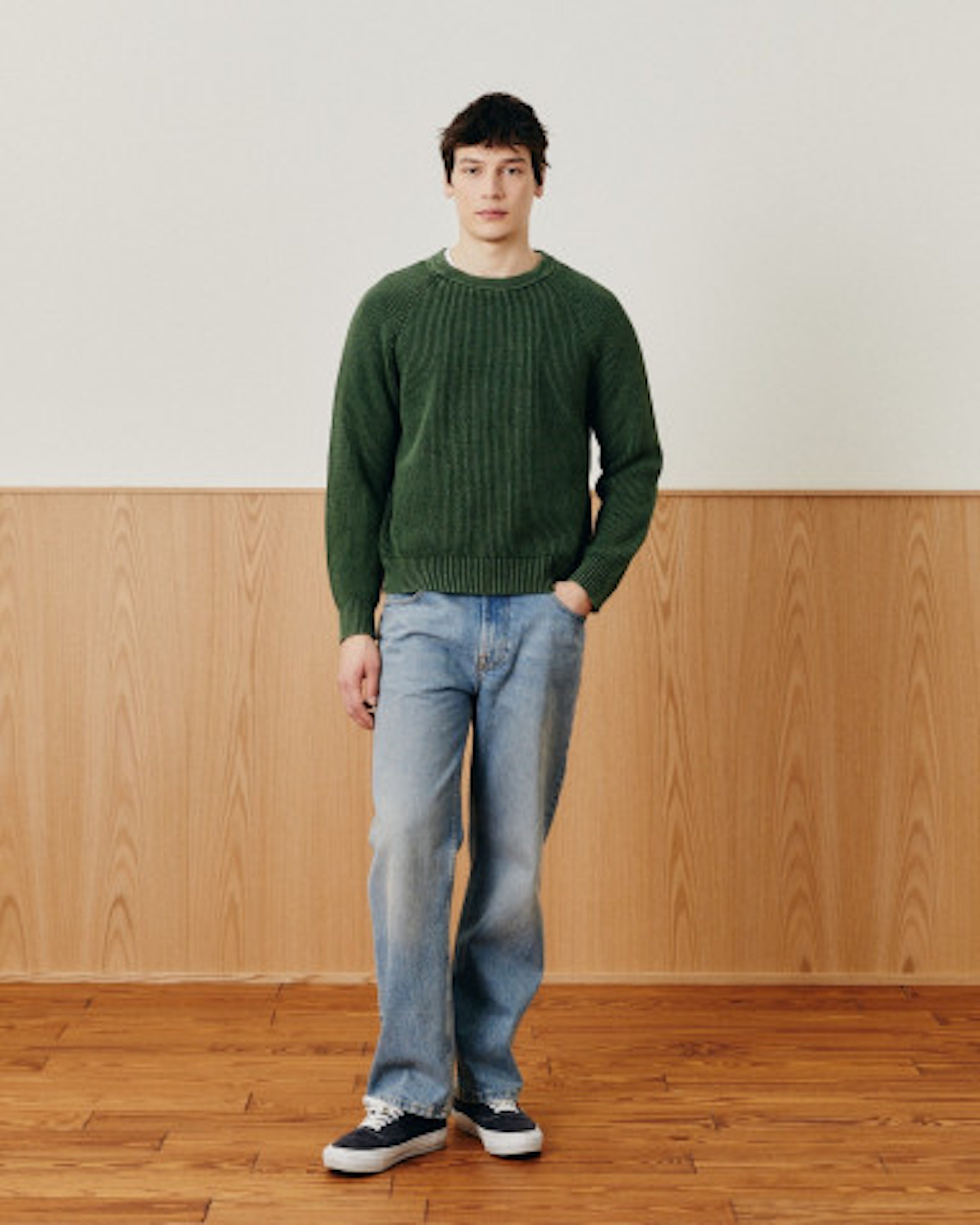 Corridor Washed Cotton Crew - Green Men's Tops - Sloane Boutique