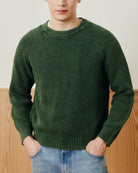 Corridor Washed Cotton Crew - Green Men's Tops - Sloane Boutique