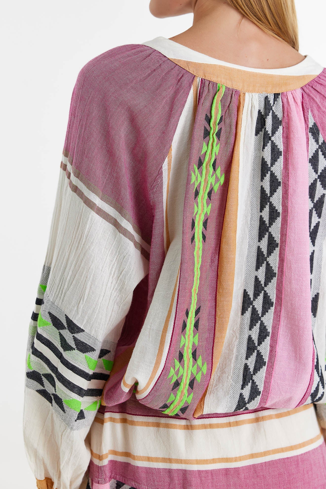 Devotion Kassiani Blouse - Pink / Green Women's Tops - Sloane Boutique