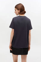 Ganni Basic Cotton Jersey Rose T-shirt - Phantom Women's Tops - Sloane Boutique