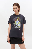 Ganni Basic Cotton Jersey Rose T-shirt - Phantom Women's Tops - Sloane Boutique