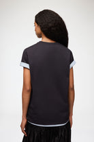 Ganni Basic Cotton Relaxed T-Shirt - Phantom Flower Women's Tops - Sloane Boutique