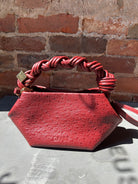 GANNI Bou Mini Ostrich - Brick Red Handbags - Sloane Boutique