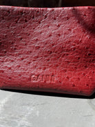 GANNI Bou Mini Ostrich - Brick Red Handbags - Sloane Boutique