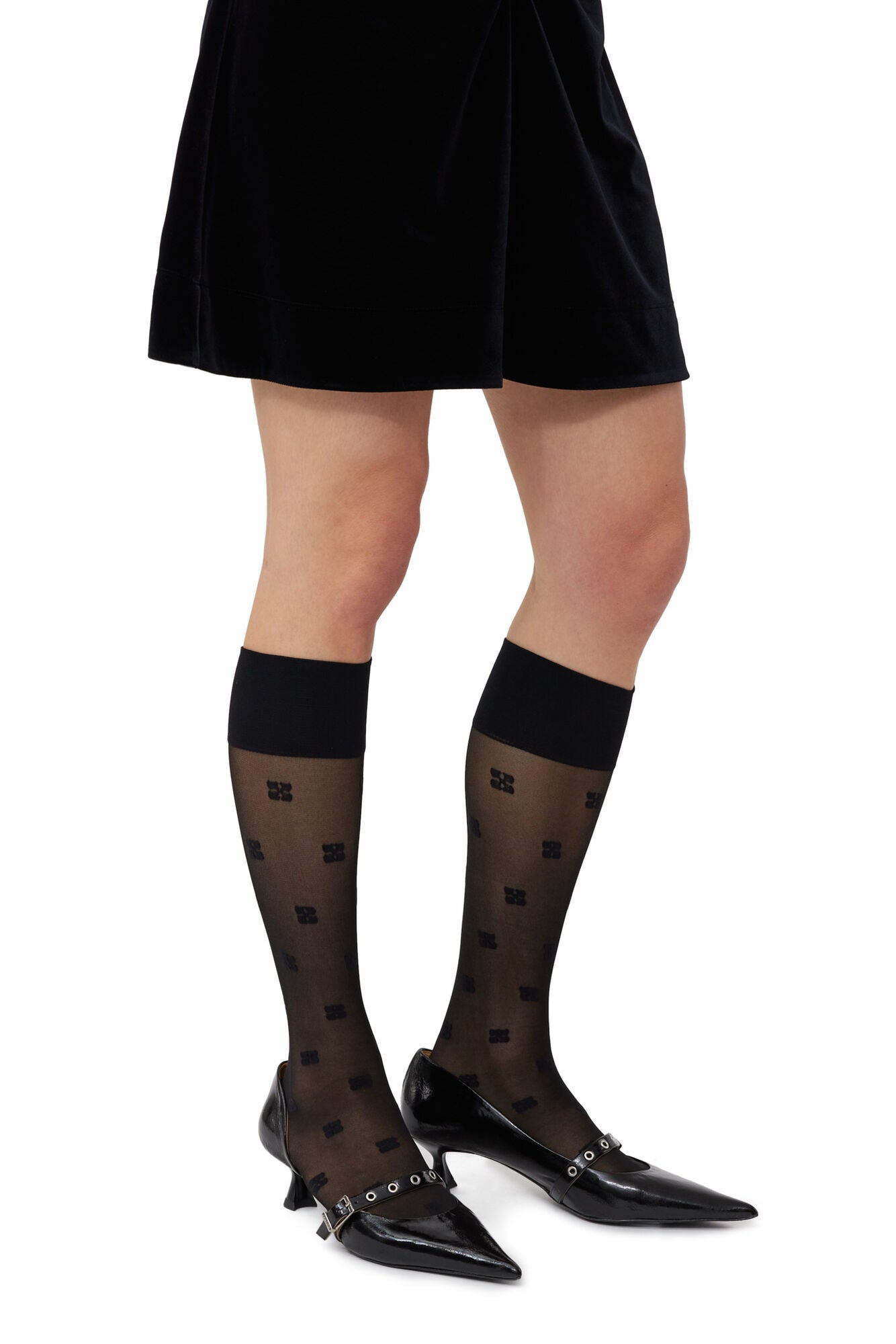 Ganni Butterfly Lace Socks - Black Accessories - Sloane Boutique