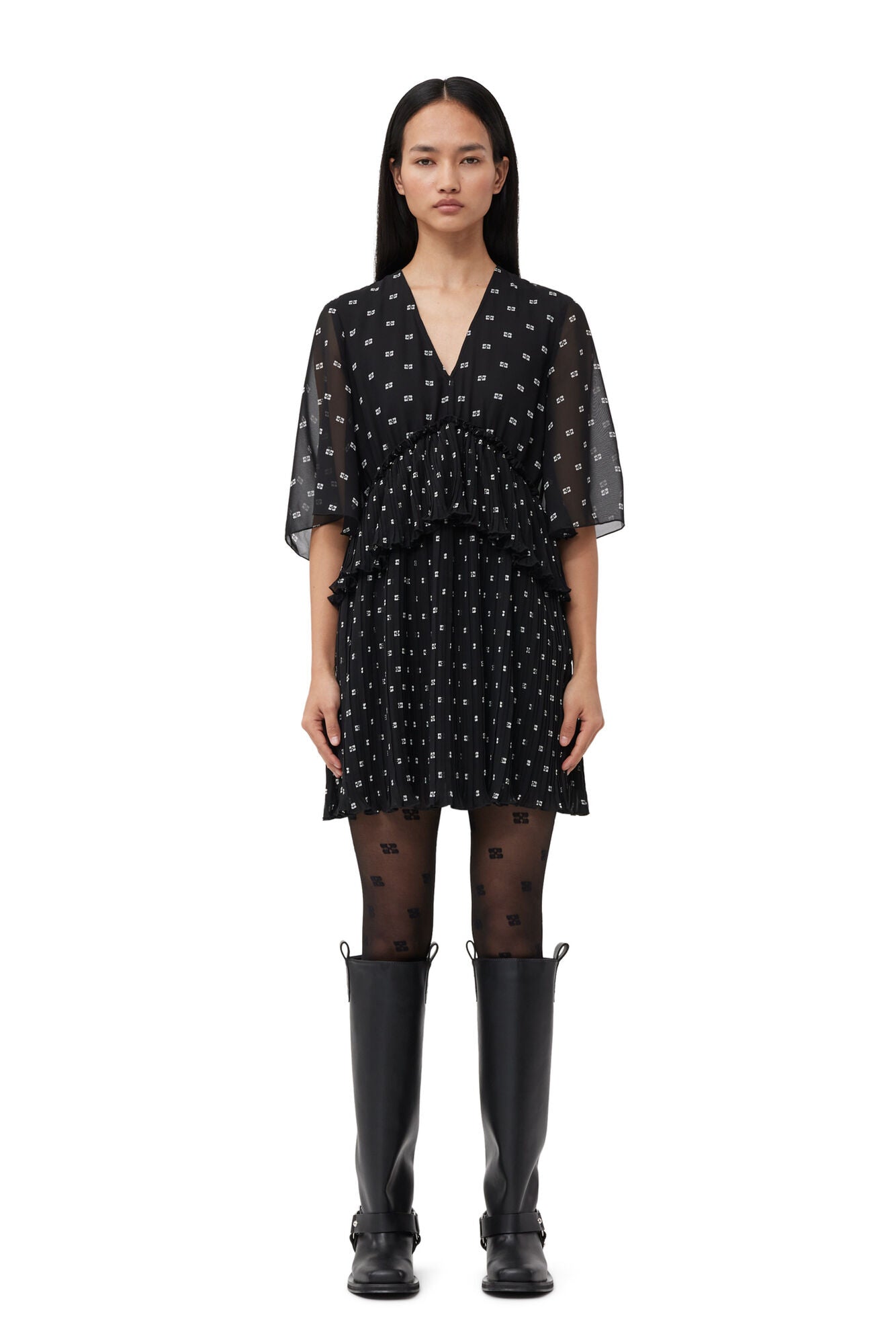 Ganni Butterfly Lace Tight - Black Accessories - Sloane Boutique