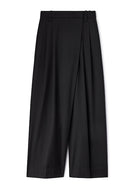 Ganni Calendered Wool Mid Waist Pants - Black Women's Bottoms - Sloane Boutique