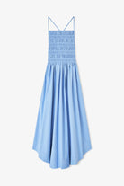 GANNI Compact Poplin Long Smocked Dress - Azurine Dresses - Sloane Boutique