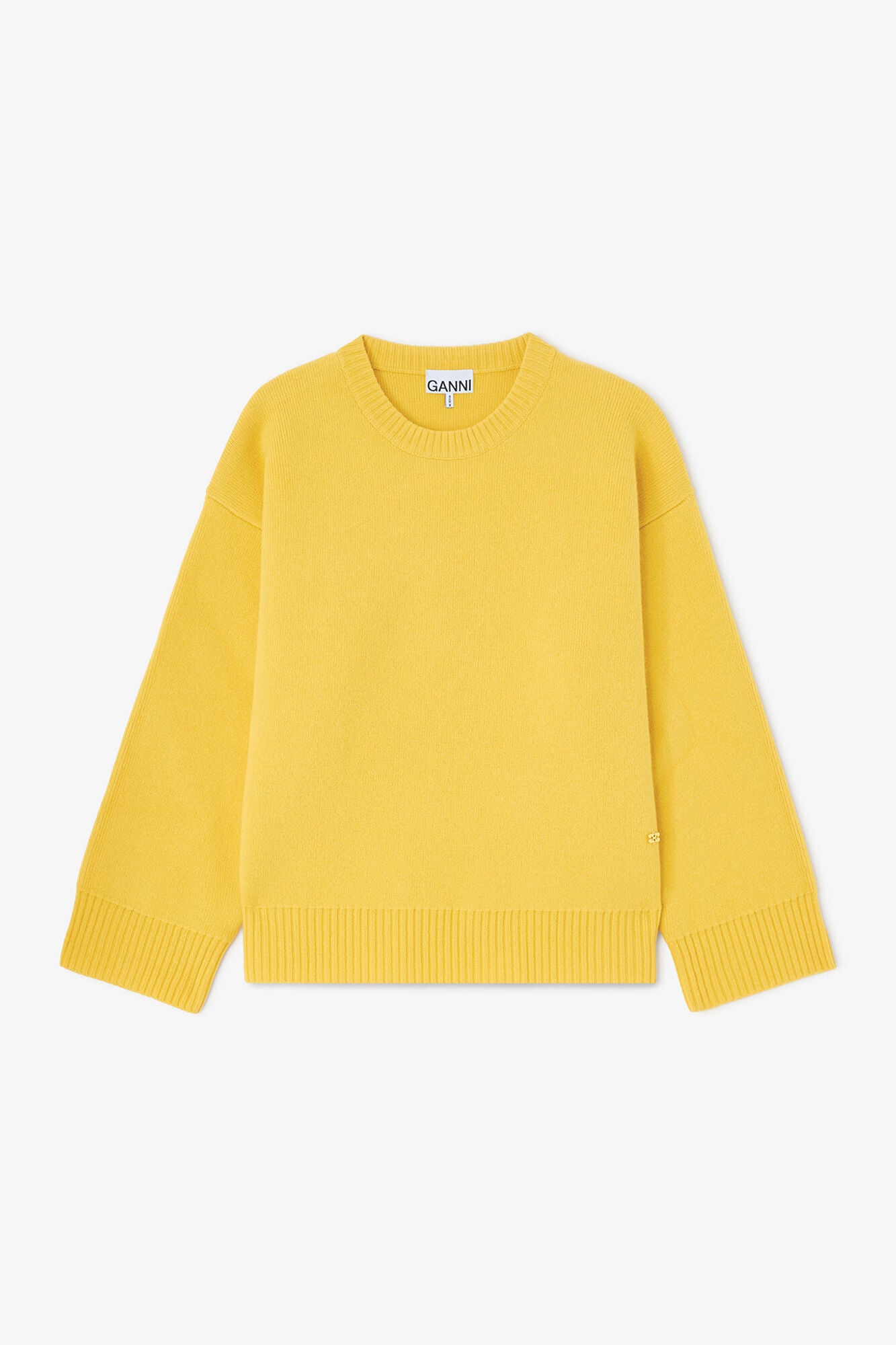 Ganni Double Knit Oversized Sweater - Lemon Women's Tops - Sloane Boutique