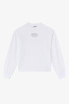 Ganni Essential Basic Cotton Long Sleeve - Bright White Women's Tops - Sloane Boutique