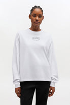 Ganni Essential Basic Cotton Long Sleeve - Bright White Women's Tops - Sloane Boutique