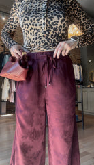 GANNI Fluid Satin Jacquard Elasticated Pants - Port Royale Women's Bottoms - Sloane Boutique