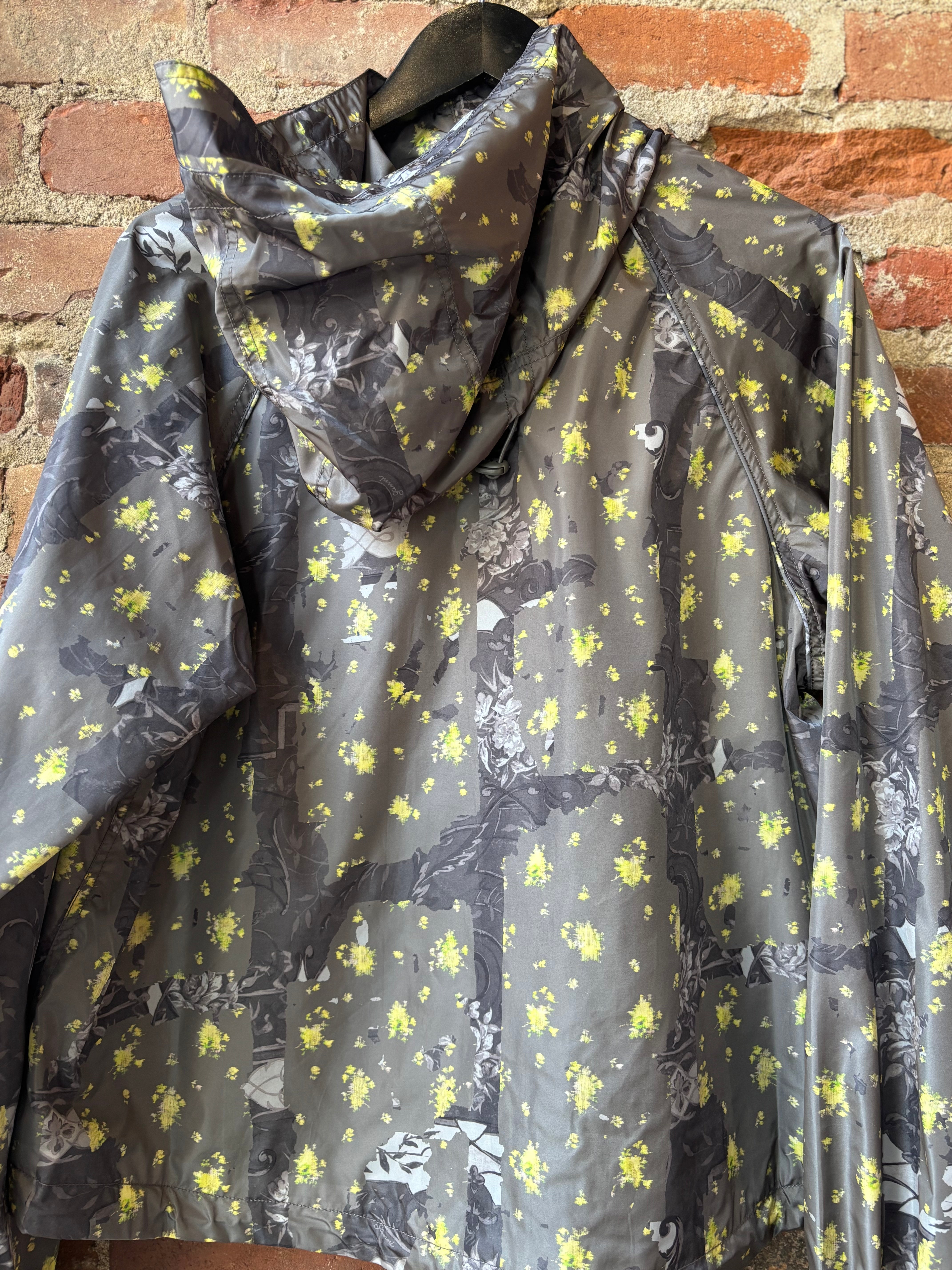 GANNI Flyweight Nylon Hooded Jacket - Printed Black Sand Outerwear - Sloane Boutique