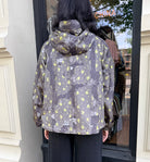 GANNI Flyweight Nylon Hooded Jacket - Printed Black Sand Outerwear - Sloane Boutique