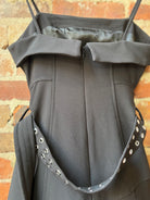 GANNI Future Twill Suiting Long Asymmetric Dress - Black Dresses - Sloane Boutique