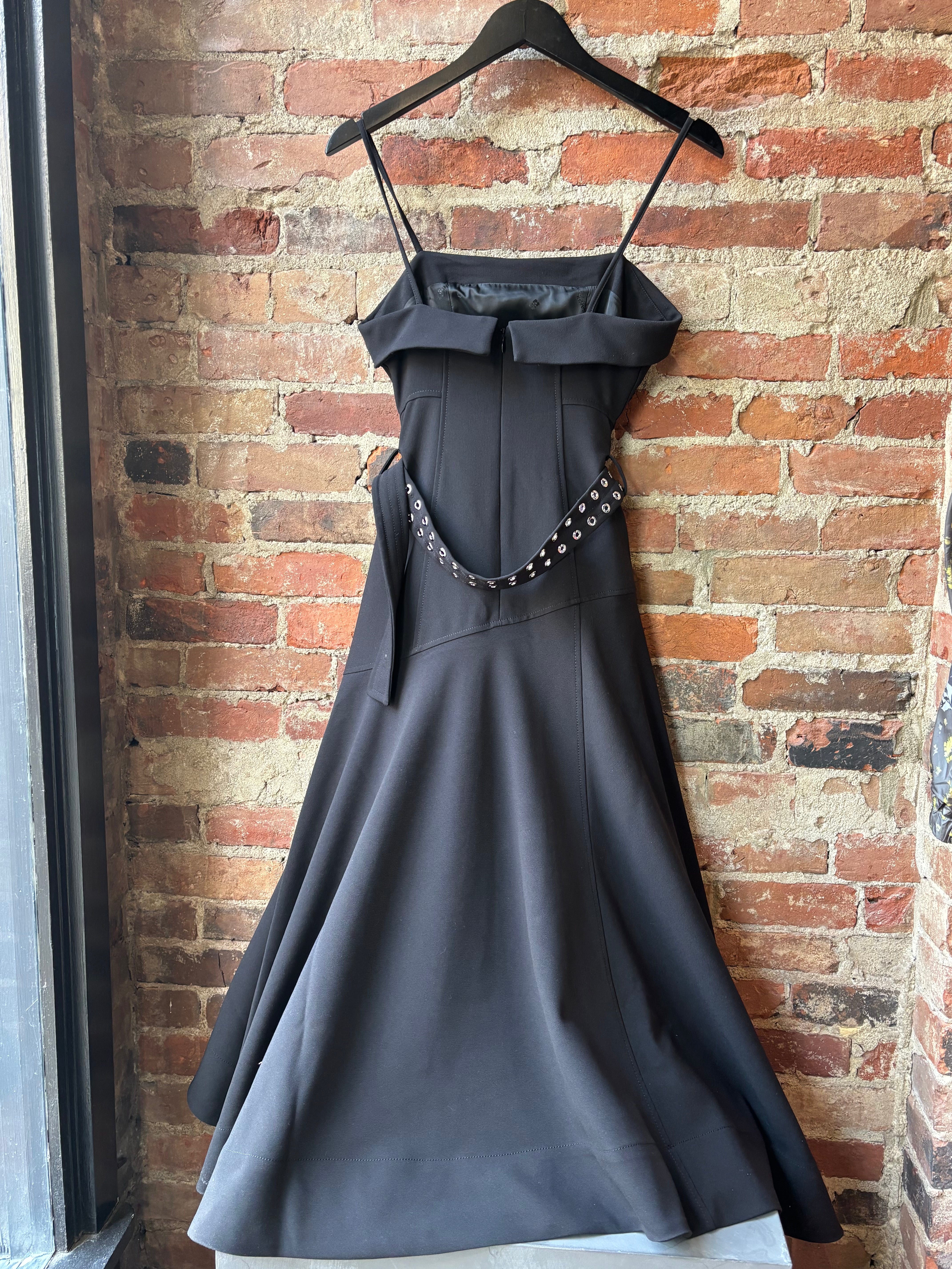 GANNI Future Twill Suiting Long Asymmetric Dress - Black Dresses - Sloane Boutique