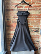 GANNI Future Twill Suiting Long Asymmetric Dress - Black Dresses - Sloane Boutique