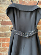 GANNI Future Twill Suiting Long Asymmetric Dress - Black Dresses - Sloane Boutique