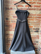 GANNI Future Twill Suiting Long Asymmetric Dress - Black Dresses - Sloane Boutique