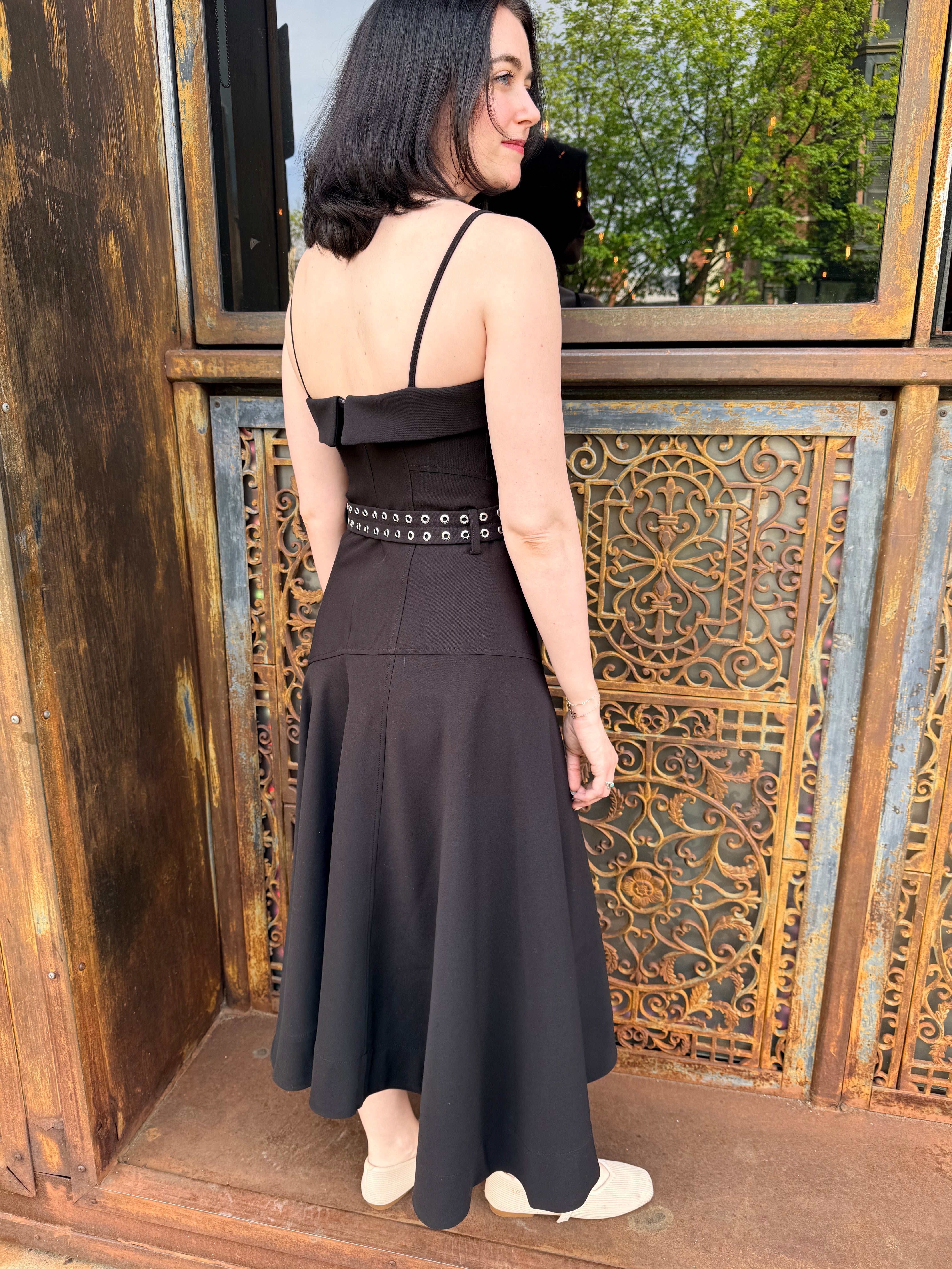 GANNI Future Twill Suiting Long Asymmetric Dress - Black Dresses - Sloane Boutique