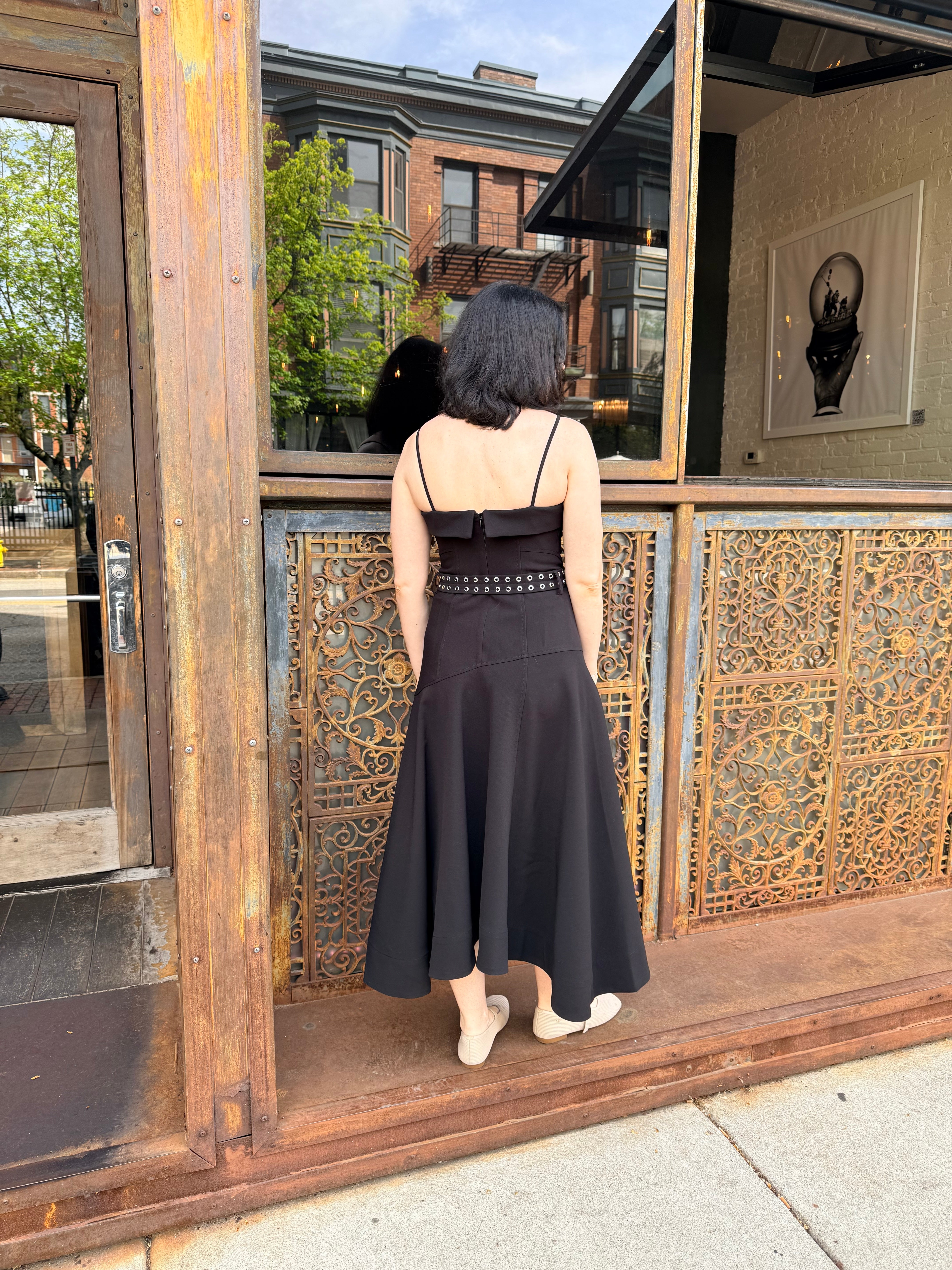 GANNI Future Twill Suiting Long Asymmetric Dress - Black Dresses - Sloane Boutique